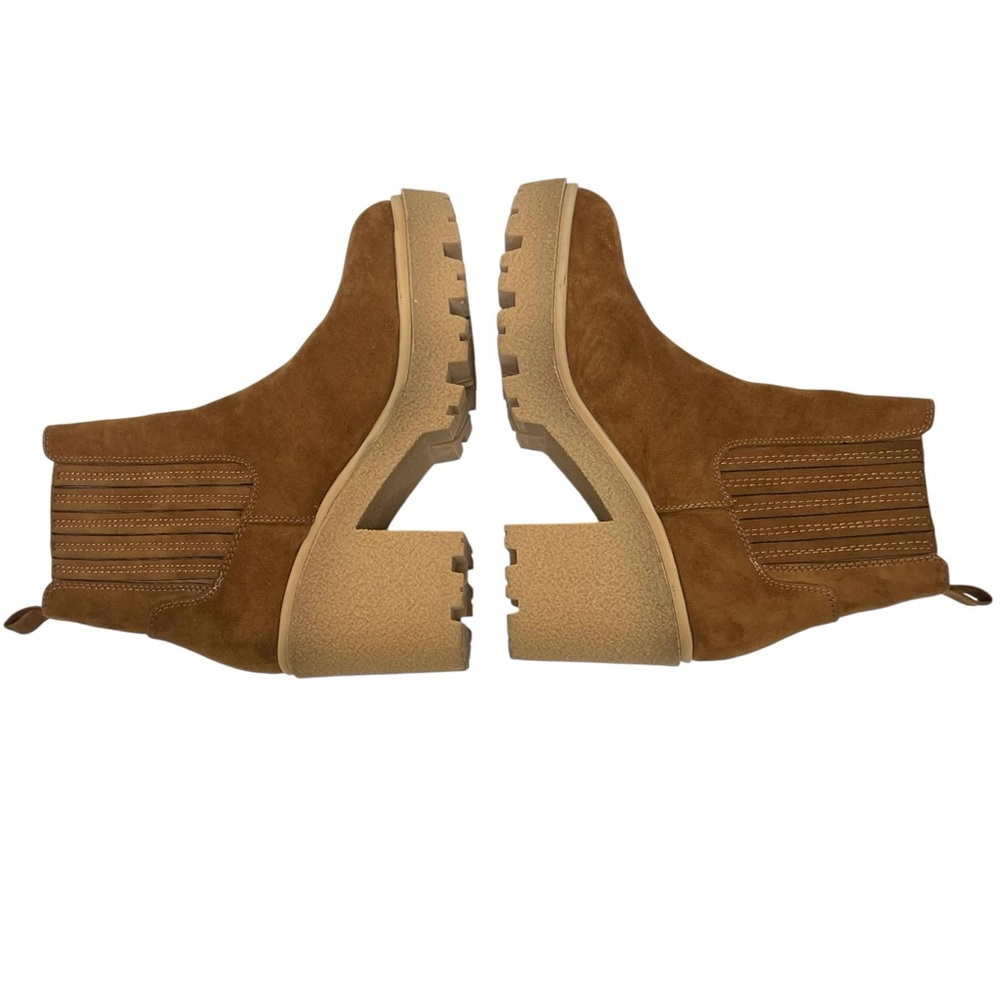 Steve Madden Caster H20 Camel Micro Suede Waterproof Lug Sole Boot  Women 8 - Picture 10 of 15